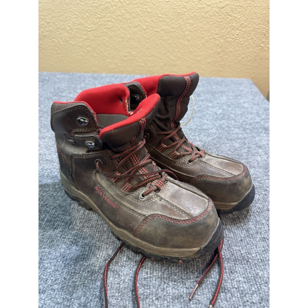 Wolverine Steel Toe Work Boots Mens US 11 Black Red Leather ASTM EH W10074